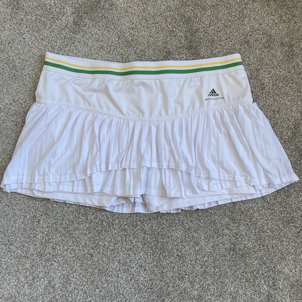 Stella McCartney Adidas Pleated White Barricade Tennis Skort Skirt 44 L / US XL